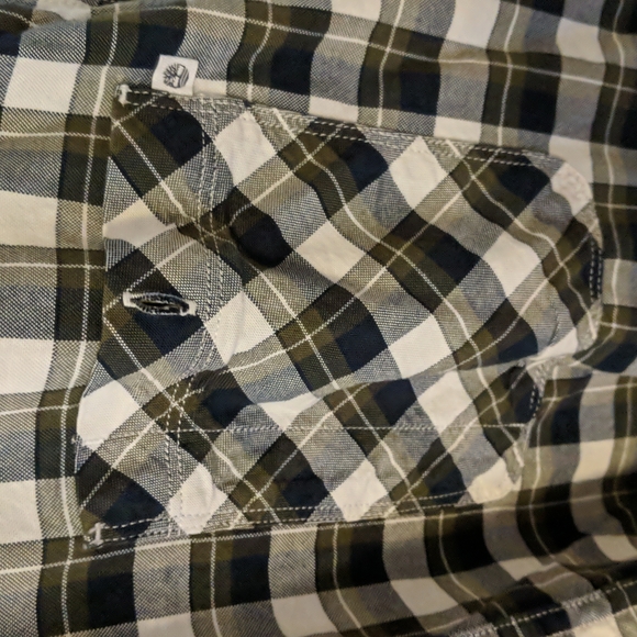 👣Timberland Plaid Medium Weight Button Up Shirt Men's 2XL - Picture 3 of 4
